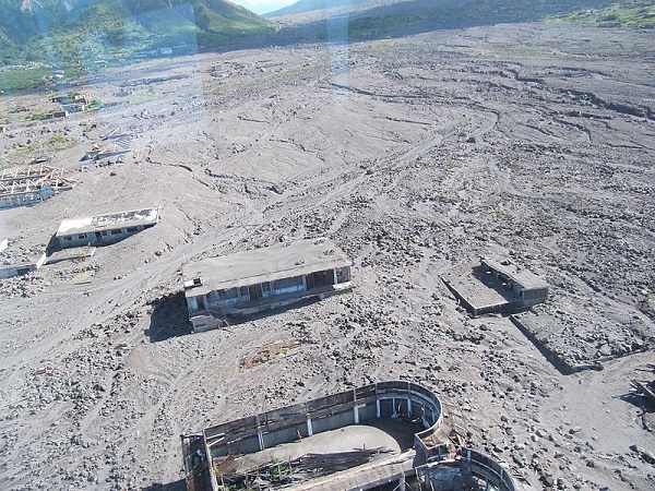 City Burried by Montserrat's Soufrière Hills volcano